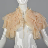 1950s Pale Pink Ruffle Bed Jacket