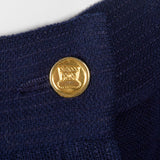 1980s Chanel Navy Blue Knit Pencil Skirt