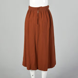 Small Courrèges 1960s Rust Brown Wool Skirt