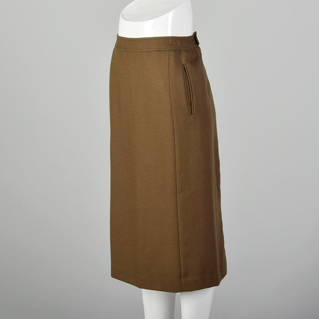 Small Givenchy 1980s Brown Wool Skirt