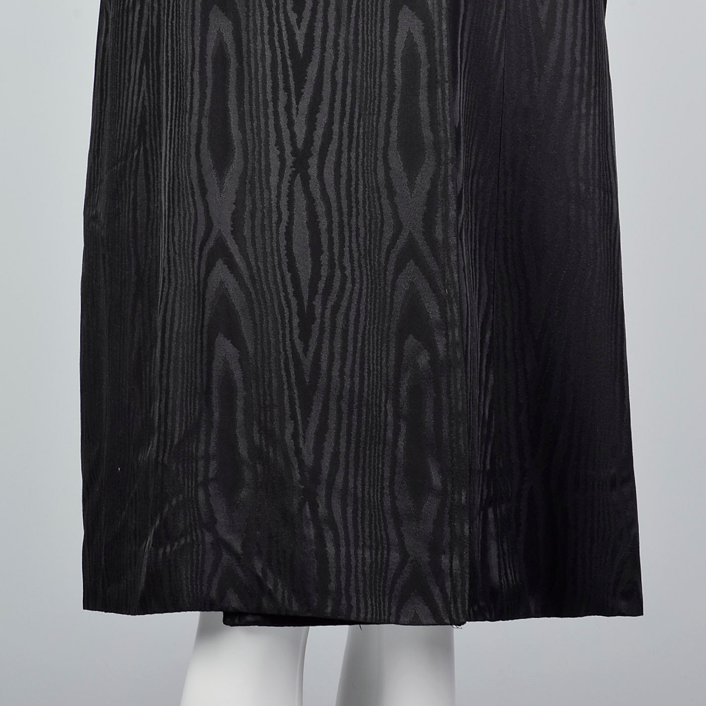 1960s Black Moire Double Breasted Coat