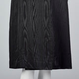 1960s Black Moire Double Breasted Coat