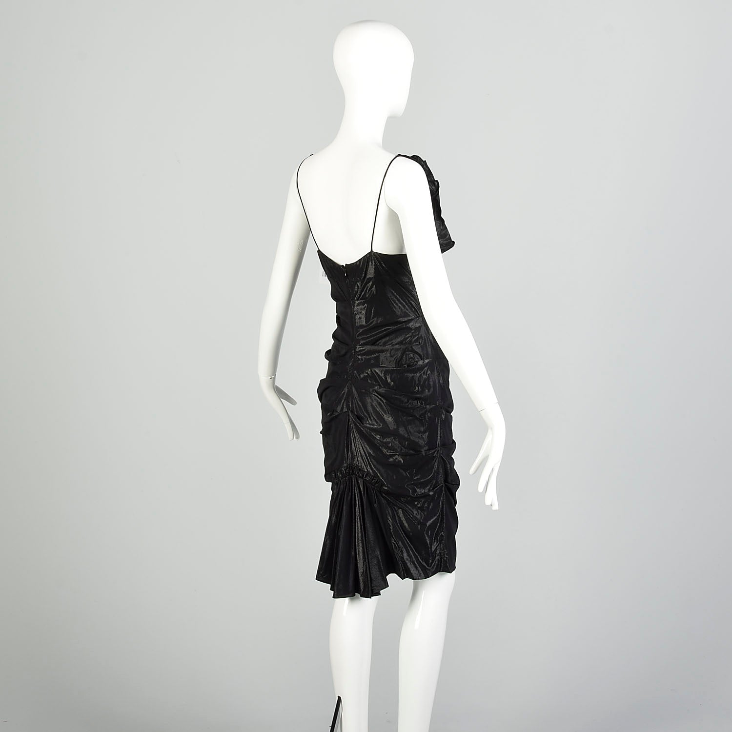 Small 2000s Nicole Miller Collection Shiny Black Lam Cocktail Party R Style & Salvage Small 2000s Nicole Miller Collection Shiny Black Lam Cocktail Party R Style & Salvage