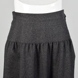 Saks Fifth Avenue Grey Wool Skirt With Snap Sides