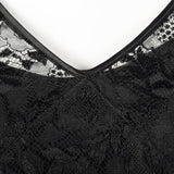 1930s Black Lace Dress with Sheer Flutter Sleeves