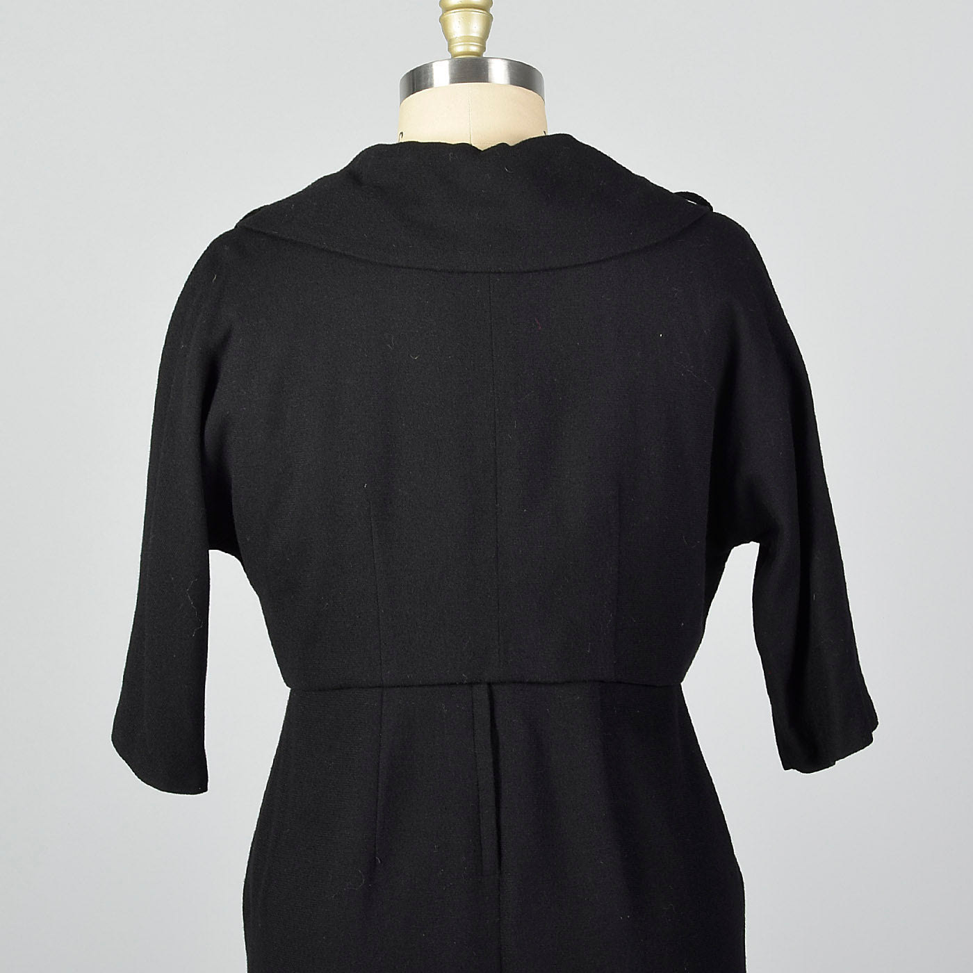 1950s Black Wool Dress and Jacket Set