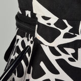 Medium Diane Von Furstenberg Wrap Dress Tie Waist Black Abstract Print
