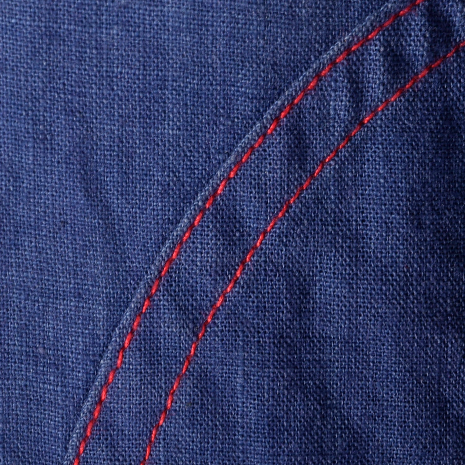 1970s Yves Saint Laurent Rive Gauche Loose Chambray Dress with Red Topstitch
