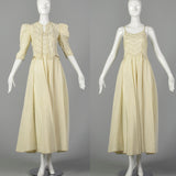 XXS 1940s Off White Wedding Dress and Jacket Set