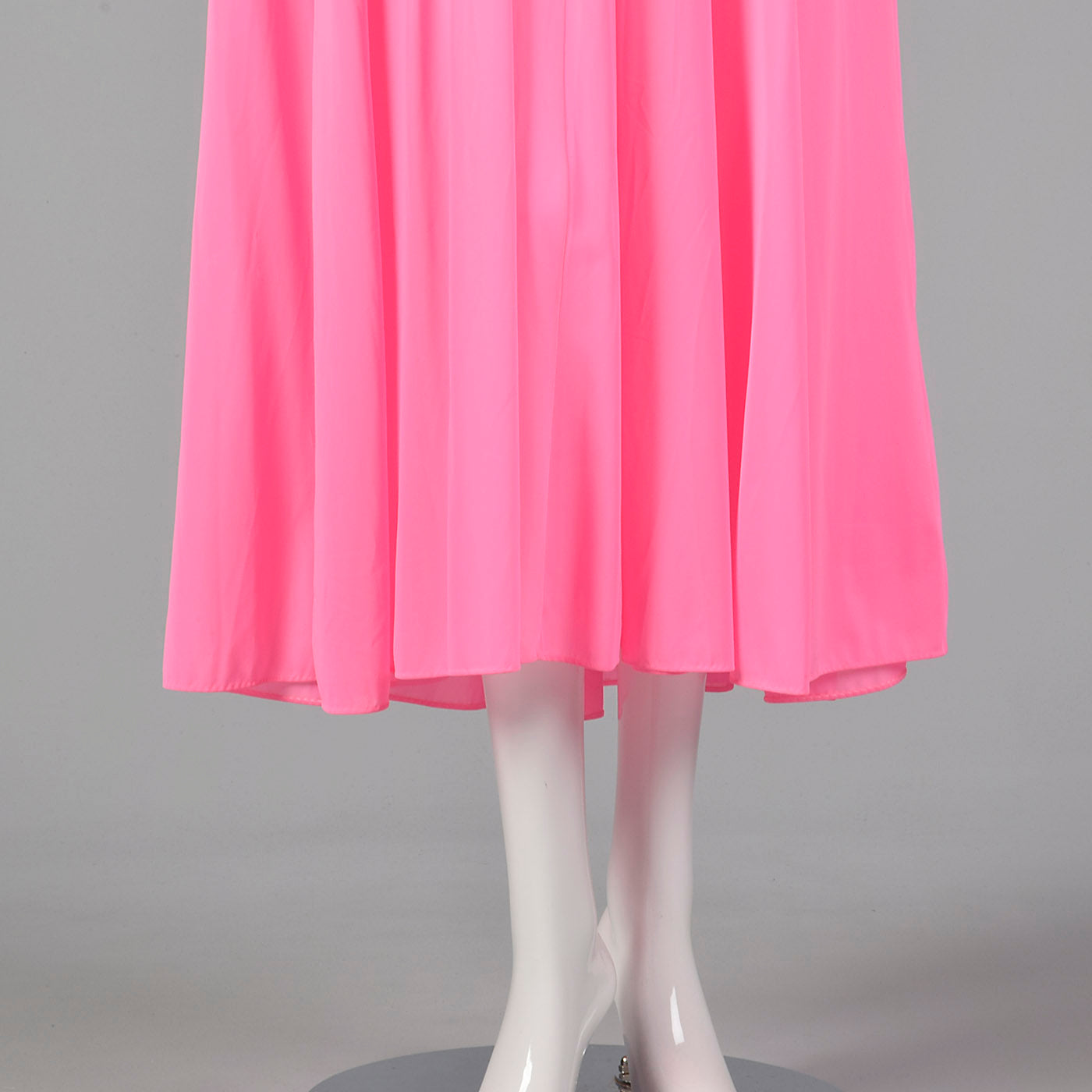 1960s Claire Sandra Lucie Ann Deadstock Pink Nightgown with Sheer Stripe