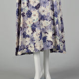 Large-XXL 1950s Purple Floral Robe