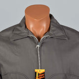 Medium 1950s Deadstock Gray Lightweight Jacket with Adjustable Cuffs
