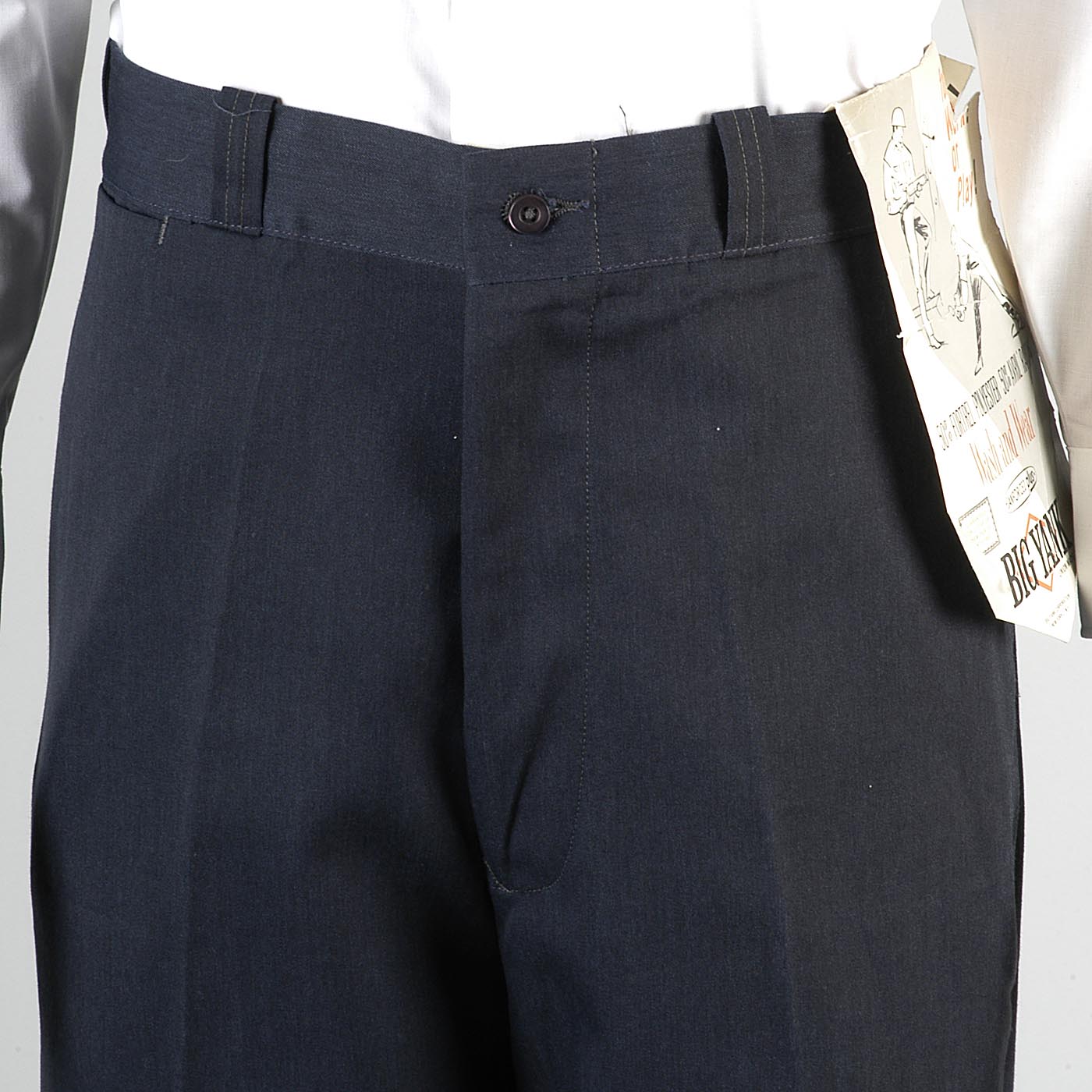 Deadstock 1960s Men's Big Yank Sanforized Blue Twill Workwear Pants