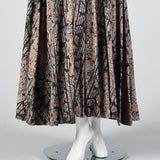 1970s Black Flowy Maxi Dress