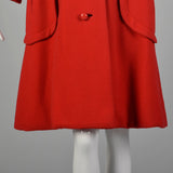 Medium 1960s Red Pauline Trigere Winter Coat