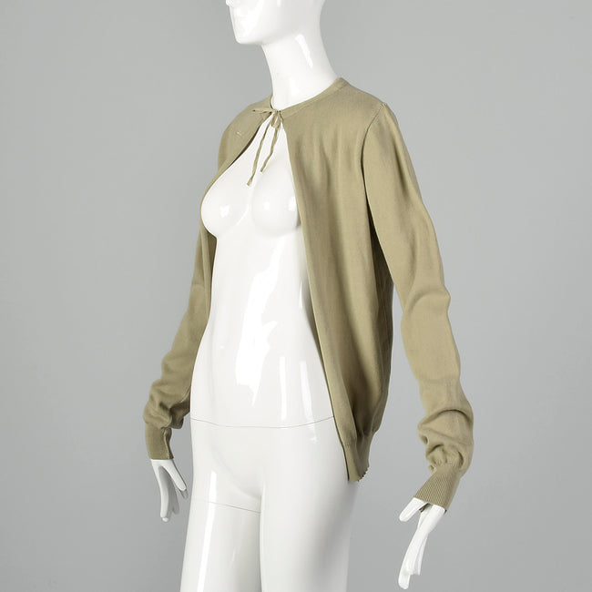 Maison Margiela Miss Deanna Sage Drawstring Neck Cardigan