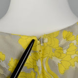1960s Yellow Print Shift Dress with Drop Waist