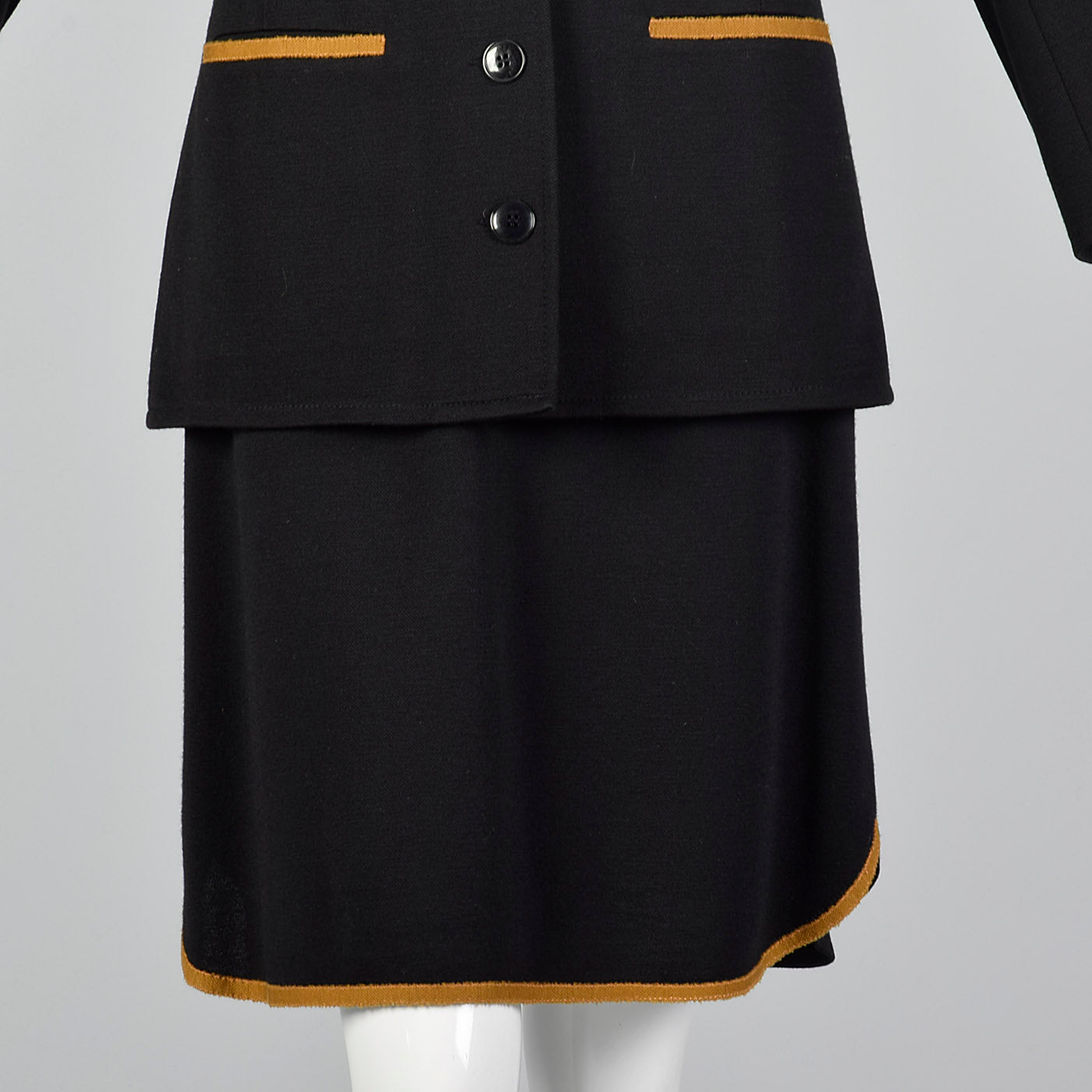 1980s Sonia Rykiel Black Knit Skirt Suit