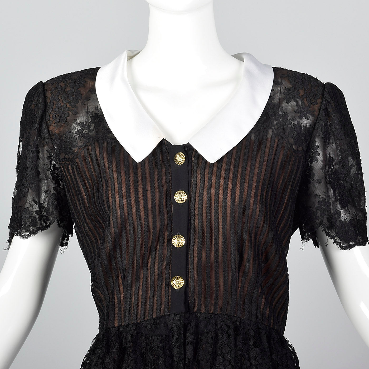1980s Mignon Black Lace Separates