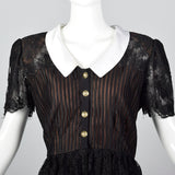 1980s Mignon Black Lace Separates