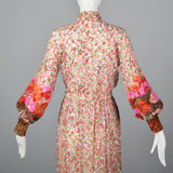 1970s Bohemian Harold Levine Silk Two Piece Separates Set