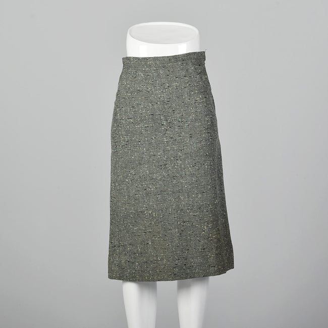 1950s Green Tweed Skirt