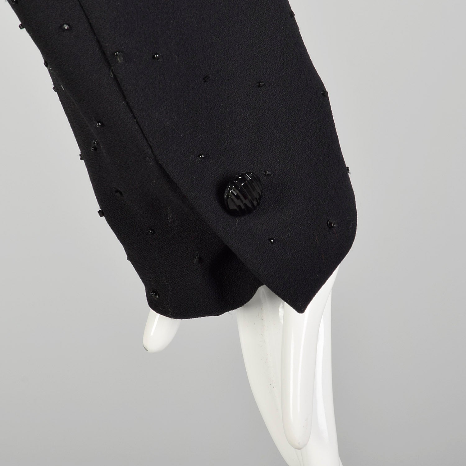 Large 1990s Escada Suit Coat Black Evening Beaded Cocktail Blazer