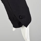 Large 1990s Escada Suit Coat Black Evening Beaded Cocktail Blazer