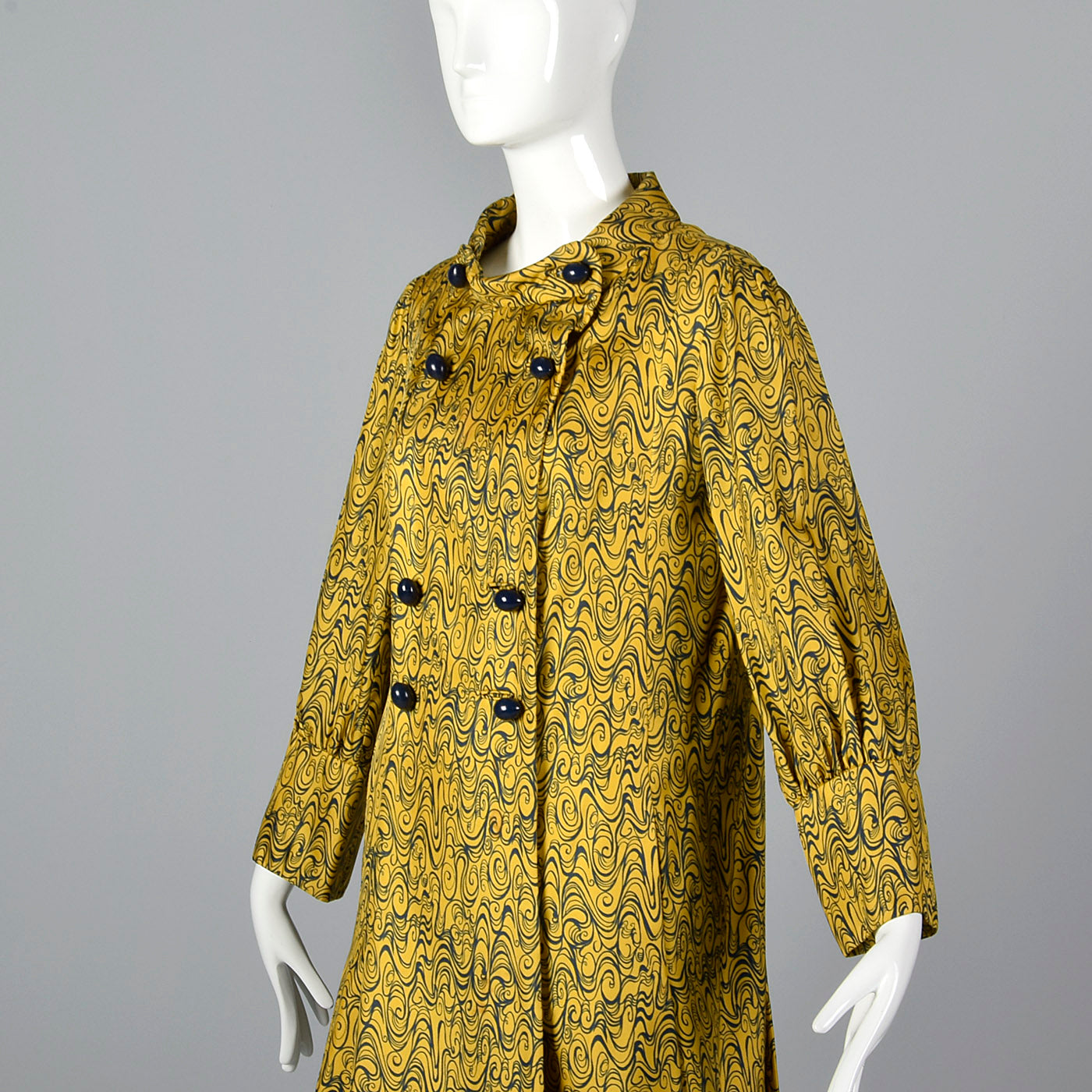 1960s Psychedelic Print Coat Dress