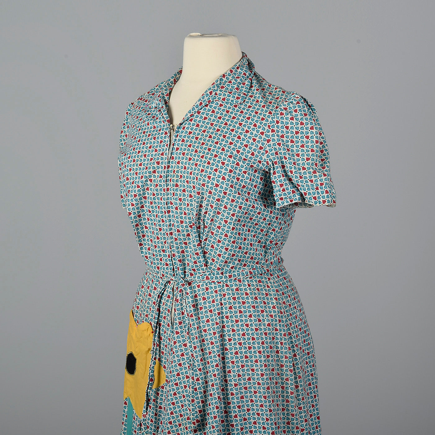 XXL 1950s Novelty Print Cotton Day Dress