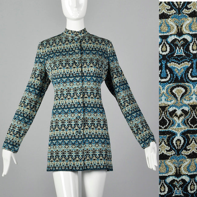 1970s Pierre Balmain Metallic Tunic Top
