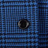 Medium Valentino Boutique 1980s Blue Houndstooth Plaid Skirt Suit