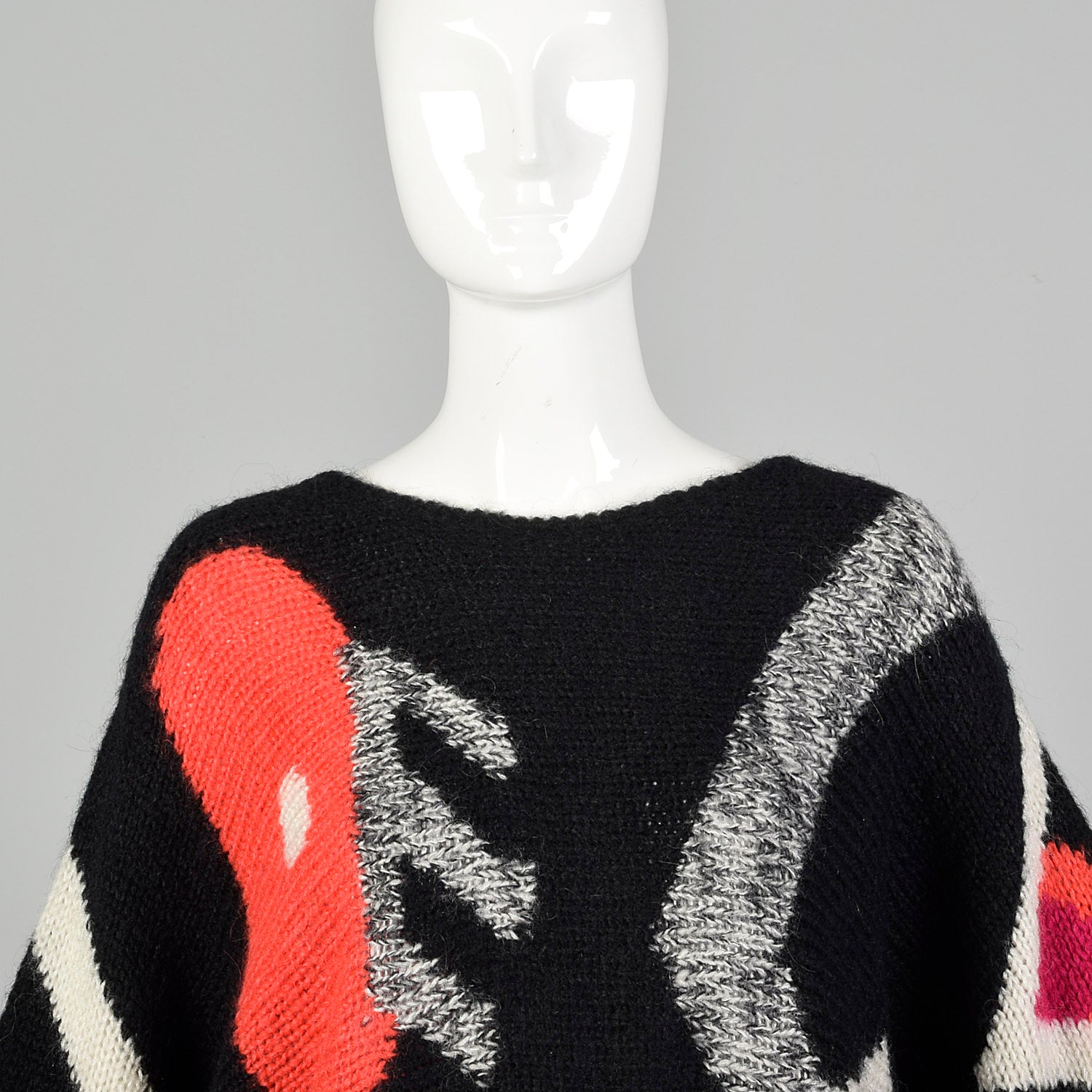 Medium Adolfo 1990s Black Geometric Sweater