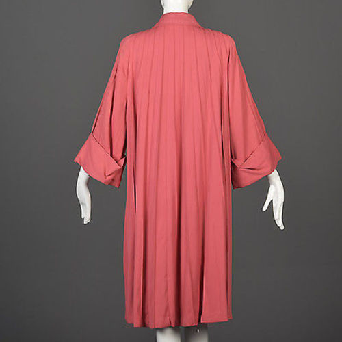 1940s Pink Swing Coat with Faux Pleats