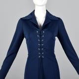 1970s Mignon Dress with a Corset Laced Bodice