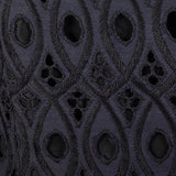 1950s Navy and Black Eyelet Dress with Drop Waist Illusion