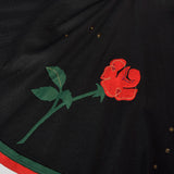 1950s Black Circle Skirt with Felt Flowers