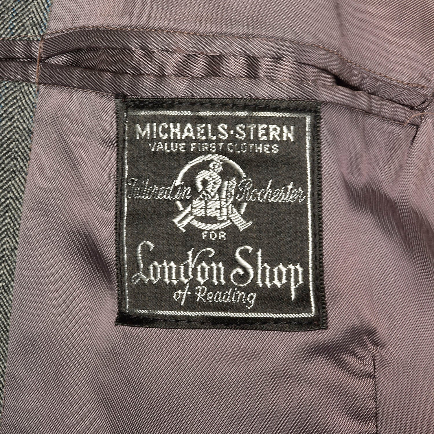 42L 1940s 2pc Suit Grey Herringbone Twill Double Breasted Peak Lapel