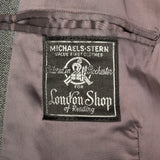 42L 1940s 2pc Suit Grey Herringbone Twill Double Breasted Peak Lapel