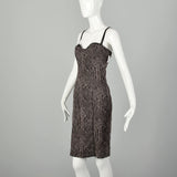 Small Caché Snakeskin Print Dress Peekaboo Bra Illusion Slip Lingerie