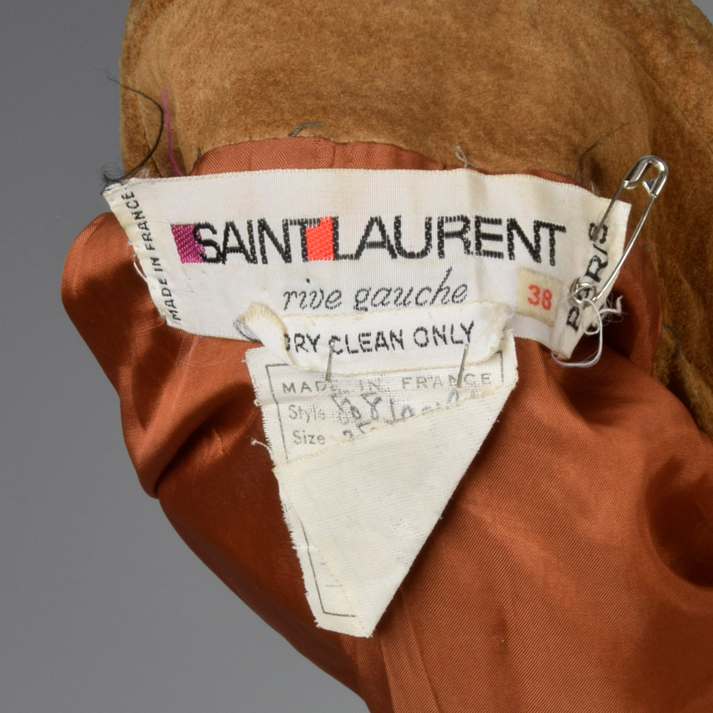 XS Yves Saint Laurent Rive Gauche 1970s Suede Biker Jacket