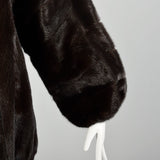 Large 1980s Coat Blackgama Real Mink Fur Oversized Zip Front Bomber Jacket Winter