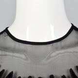 1950s Black Top with Sheer Collar