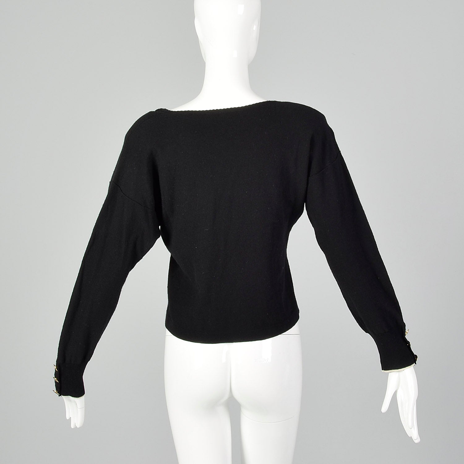 Large Sonia Rykiel 1980s Classic Black Sweater