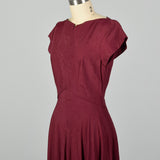 XS 1940s Burgundy Red Dress