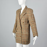 1980s Gucci Brown Plaid Cashmere Blazer