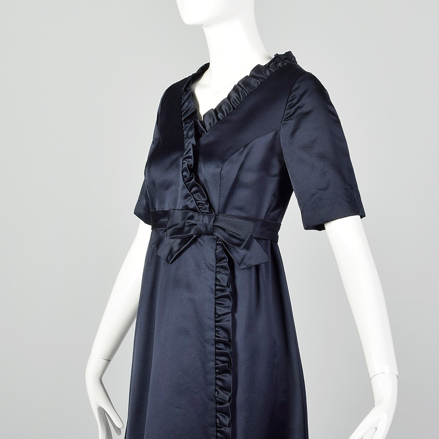 Medium 1960s Blue Satin Dress