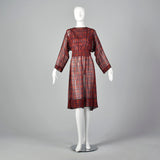 1980s Hanae Mori Sheer Red Dress