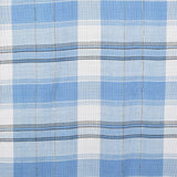 1950s Blue Plaid Rayon Shirt with Loop Collar
