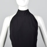 1980s Victor Costa Black Halter Dress